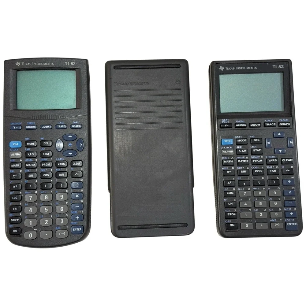 Lot Of 2 Texas Instruments TI-82 Graphing Calculator - Tested,‎ Works, One Cover
